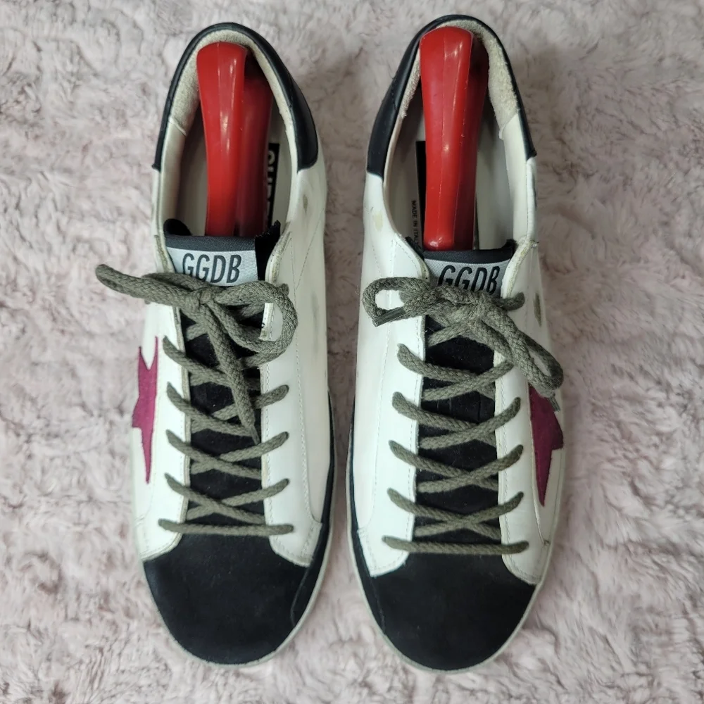 Golden Goose White and Black Sneakers - Picture 4 of 11